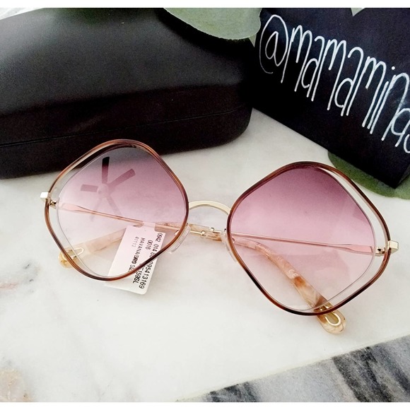 Chloe Accessories - Chloe Sunglasses Gold/Pink Gradient Lens